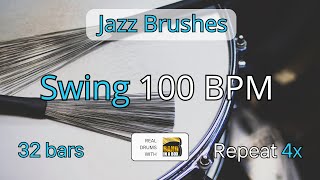 100 BPM  Jazz Swing  44 Drum Track  Metronome  32 bars AABA  Drum Beat [upl. by Yesnel]