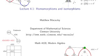 Visual Group Theory Lecture 41 Homomorphisms and isomorphisms [upl. by Nohj]