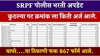 SRPF पोलीस भरती अपडेट कुठल्या गट क्रमांक ला किती अर्ज आले ऑफिशिअल अपडेट  SRPF UPDATE 2024 [upl. by Steele]