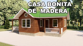 CASA PEQUEÑA BONITA DE MADERA ESTILO CANADIENSE [upl. by Armillia]