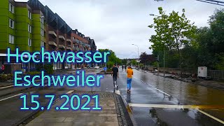 Hochwasser  Stadt Eschweiler  Nordrhein Westfalen  Flood in Germany [upl. by Gnuh]