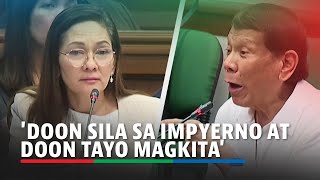 Meet in hell Wala akong ambisyon pumuntang impyerno Hontiveros tells Duterte  ABSCBN News [upl. by Ahsenid58]