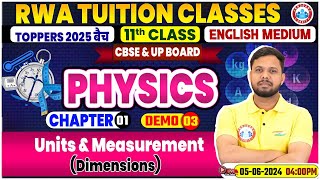 Class 11 Physics Chapter 1  Units amp Measurement 3 By Shivendu Sir  CBSE amp UP Board 2025 [upl. by Peters730]