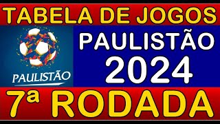 TABELA DE JOGOS DO CAMPEONATO PAULISTA 2024 • 7ª RODADA • PRÓXIMOS JOGOS DO PAULISTÃO 2024 [upl. by Airak]