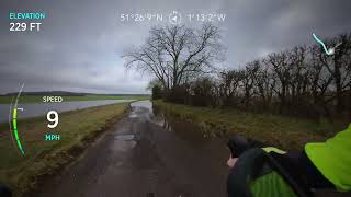 Out on my Bike  Road flooded near quotShallowquot Ford at Bucklebury [upl. by Gallenz]