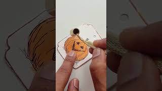 This scary pumpkin tag turned out pretty cute handpainted gifttag giftwrappingideas gifttagideas [upl. by Ivad]