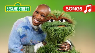 Sesame Street Cynthia Erivo Sings quotIts Not Easy Bein Greenquot with Oscar the Grouch [upl. by Dulla]