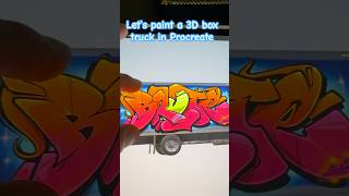 3D templates on procreate procreate procreatetutorial graffiti shortsviral art [upl. by Yank607]