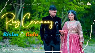 BEST ENGAGEMENT HIGHLIGHTS 2024  RISHU  GOLU❤️  CINEMATIC RING 💍 CEREMONY VIDEO  CUT2CLIP 🎥 [upl. by Kenny]