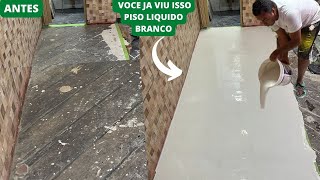 FAÇA VOCE MESMO PISO LIQUIDO CASEIRO BRANCO COM AUTONIVELANTE RENOVE SEU PISO SEM QUEBRA NADA FACIL [upl. by Eislrahc]