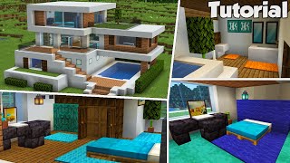 Minecraft Large Modern House 32 Interior Tutorial Easy [upl. by Benildis]