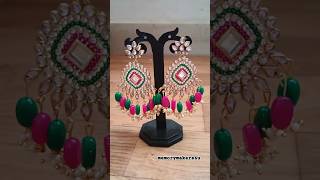 Beautiful Kundan earrings making jewellery shorts diyearrings creative diy youtubeshorts [upl. by Ellitnahc914]