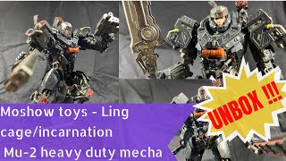 Detail unboxing moshow toys incarnation Ling cage Mu2 heavy duty mecha [upl. by Inneg]