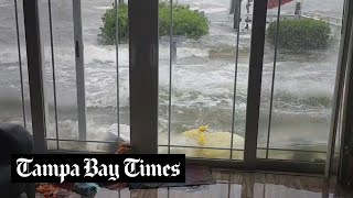 A Redington Shores man documents Hurricane Helene storm surge ramming his house [upl. by Medin]