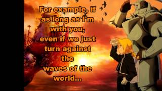 Kesenai Tsumi Fullmetal Alchemist ED 1 English Lyrics [upl. by Suiradal]