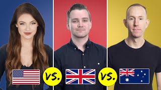 American vs British vs Australian English  One Language Three Accents [upl. by Gnouc772]