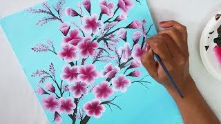 Easy Canvas Painting Ideas  Step by Step Painting tutorial for Beginners  One Stroke Painting [upl. by Alpheus]