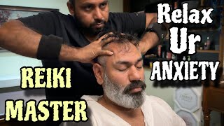 Anxiety Releif head massage by Indian Barber Reiki Master 💈Asmr relaxation for better sleep [upl. by Novehs]