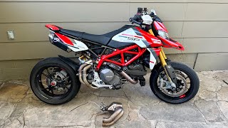 2023 Ducati Hypermotard 950 SP Decat  Link Pipe Install  Deussen Engines Map [upl. by Cerellia261]