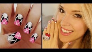 Easy Argyle Print Nails [upl. by Olegnad49]