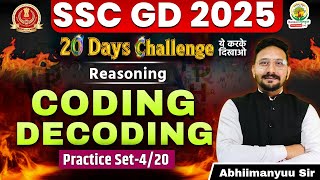 Coding Decoding  Reasoning  SSC GD 20 Days Challenge  SSC GD 2025  Reasoning by Abhiimanyuu Sir [upl. by Aihtibat]