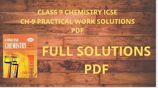 Chemistry class 9 ICSE Chapter 9 practical work answers  Selina Concise [upl. by Haikezeh]