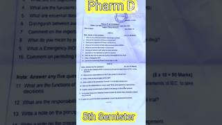 Pharm D 5th Semister Clinical Research Questions Paper  ssuhs pharmd questions youtubeshorts [upl. by Ahcurb385]