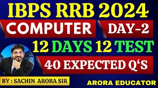 IBPS RRB POClerk 2024  Computer Awareness Classes  RRB Computer Knowledge for Bank Exams  Day 2 [upl. by Fedirko76]