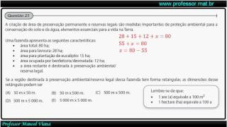 Prova de Matemática Vestibulinho da ETEC 1º Semestre 2016 Questão 21 [upl. by Imarej]