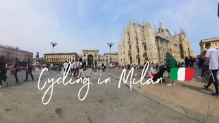 Cycling in Milan 4K Visit to famous place [upl. by Coad]