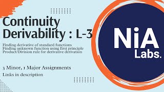 Continuity and Derivability Lecture 3 Use of First Principle of Derivatives  JEE Mathematics [upl. by Esiuqram]