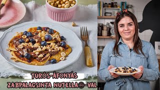 Túrós🤍áfonyás💜 zabpalacsinta NUTELLA®val 🥞 [upl. by Huang]