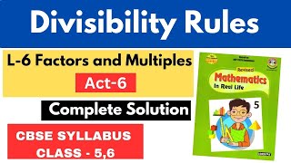 Divisibility Rules for 2345678910 111518⚡Chapter 6 Factors and Multiples⚡Class 4567 [upl. by Neona]