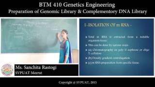 BTM 410 Genetics EngineeringPreparation of Genomic Library amp Complementory DNA Library [upl. by Miharba22]