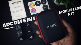 Adcom 5 in 1 Mobile Lens Kit Review amp Unboxing  Best Lens For Mobile Photography [upl. by Mickie]