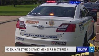 HCSO Man stabs 3 family members in Cypress [upl. by Aihceyt]