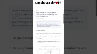 congés payés pendant un arrêt maladie rh info droit congéspayés loi maladie arrêt [upl. by Viviene]