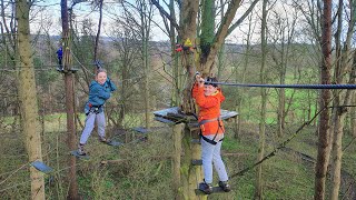 Go Ape Treetop Challenge Leeds castle February 2020 [upl. by Traggat]