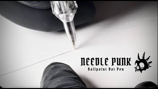 NEEDLE PUNK™  Tattooing On Paper with BallPoint Pen Cartridge Needles [upl. by Daisey150]