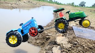 Eicher Tractor And HMT Tractor Accident Pulling Out John Deere Tractor Mahindra Tractor  CS Toy [upl. by Tia]