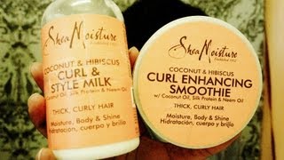 Product Review Shea Moisture curl enhancing cream smoothie Curl amp Style Milk [upl. by Nylitsirk]