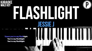 Jessie J  Flashlight Karaoke MALE KEY Slowed Acoustic Piano Instrumental Cover Lyrics [upl. by Novyat]