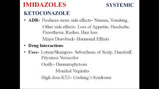 Antifungal Drugs Azoles Ketoconazole Fluconazole Itraconazole Voriconazole Posaconazole [upl. by Ttezzil8]