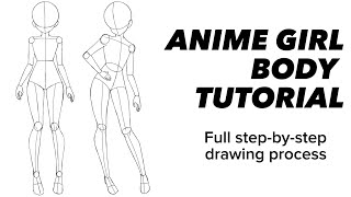 Anime Girl Body Tutorial  How to Draw Anime Girl Body For Beginners Full Process Tutorial [upl. by Ehav]