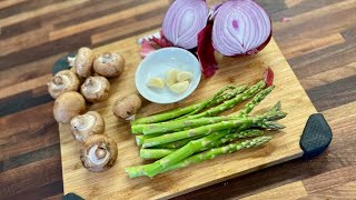 Delicious Asparagus Mushroom Stir Fry Quick and Easy [upl. by Arebma]