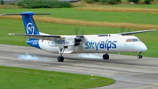 SkyAlps Dash 8Q400 Landing at Bern Airport [upl. by Lourdes]