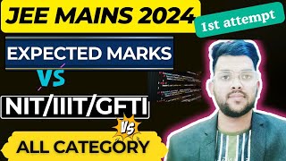 Jee mains 2024 Safe score category wise  All NITIIITGFTI Safe score for CSE cutoff jee2024 jee [upl. by Panther]