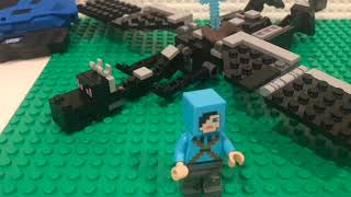 Lego MinecraftEnder Dragon battle [upl. by Enivid]