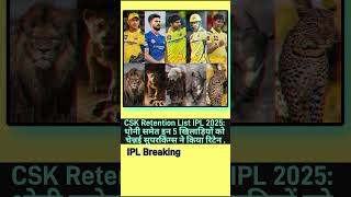 CSK Retention Players IPL 2025  csk sports ipl facts [upl. by Euk628]