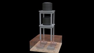 ElevatedOverhead rcc water tank constructionanimated [upl. by Lynn]